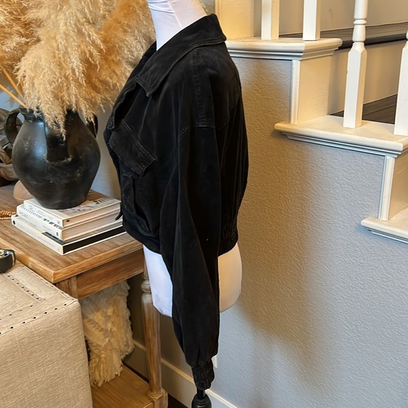 We The Free Sure Thing Bomber Corduroy Black Jacket Size XS - Picture 6 of 9